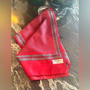 Gim Renoir Vintage Vibrant Red and Blue Scarf